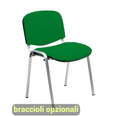 Sedia visitatore 4 gambe Unisit Dado D5C acciaio cromato - rivestimento eco
