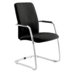 Sedia visitatore con slitta Unisit Lithium LTLTA schienale alto - rivest.