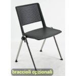 Sedia visitatore a 4 gambe Unisit Revolution RECP - schienale rigido rete