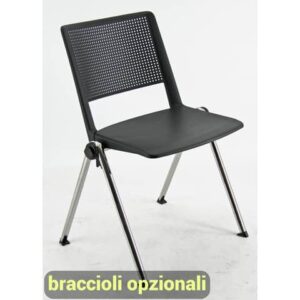 Sedia visitatore a 4 gambe Unisit Revolution RECP - schienale rigido rete
