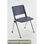 Sedia visitatore a 4 gambe Unisit Revolution RECP - schienale rigido rete