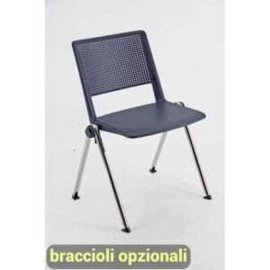 Sedia visitatore a 4 gambe Unisit Revolution RECP - schienale rigido rete