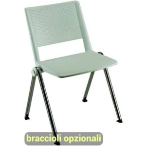 Sedia visitatore a 4 gambe Unisit Revolution RECP - schienale rigido rete