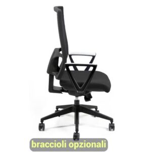 Sedia operativa girevole Unisit Nereide NDA schienale in rete - rivestimento Eco