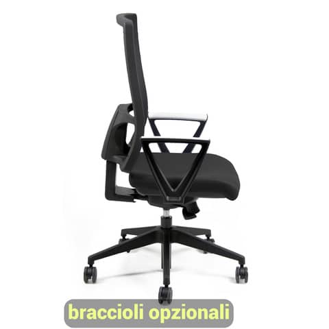 Sedia operativa girevole Unisit Nereide NDA schienale in rete - rivestimento Eco