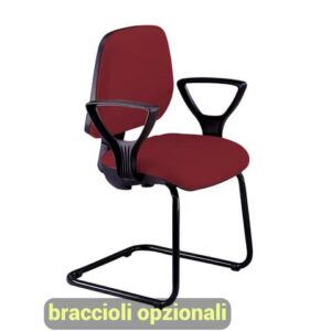 Sedia operativa visitatore Unisit Leda LDS Eco smart su slitta - rivestimento