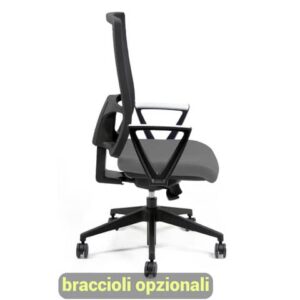 Sedia operativa girevole Unisit Nereide NDAE schienale in rete - rivestimento