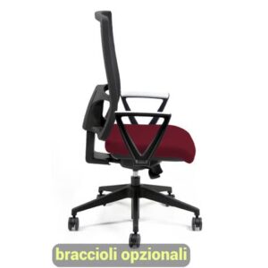 Sedia operativa girevole Unisit Nereide NDAE schienale in rete - rivestimento