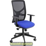 Sedia operativa girevole Unisit Pentagon Y10 PENA schienale in rete nero rivest.