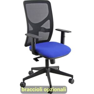 Sedia operativa girevole Unisit Pentagon Y10 PENA schienale in rete nero rivest.