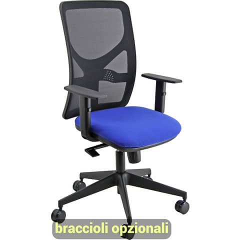 Sedia operativa girevole Unisit Pentagon Y10 PENA schienale in rete nero rivest.