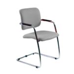 Sedia visitatore con slitta Unisit Lithium LTLT struttura cromata - rivest.