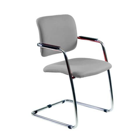 Sedia visitatore con slitta Unisit Lithium LTLT struttura cromata - rivest.