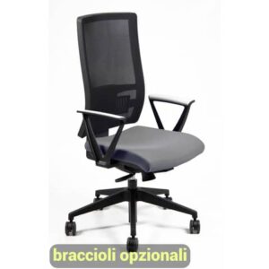 Sedia operativa girevole Unisit Nereide NDAE schienale in rete - rivestimento