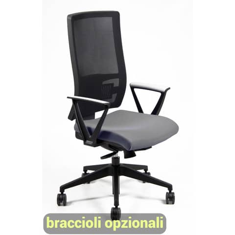 Sedia operativa girevole Unisit Nereide NDAE schienale in rete - rivestimento