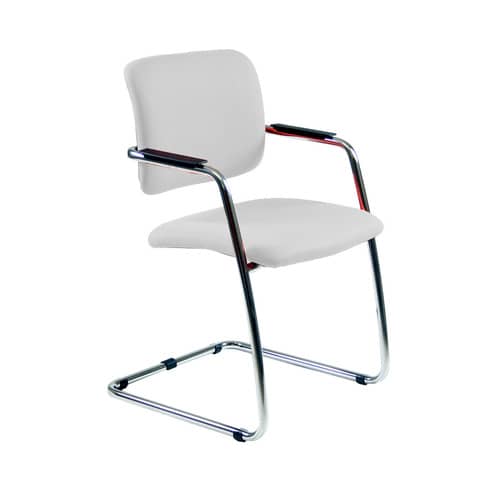 Sedia visitatore con slitta Unisit Lithium LTLT struttura cromata - rivest.