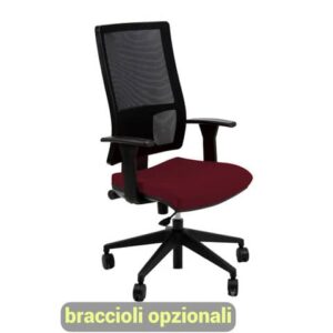 Sedia operativa girevole Unisit Nereide NDA schienale in rete - rivestimento