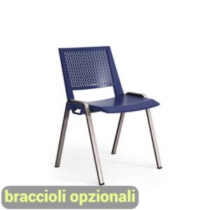 Sedia visitatore a 4 gambe Unisit Kentra KEC base cromo schienale traspirante PPL