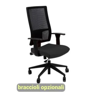 Sedia operativa girevole Unisit Nereide NDA schienale in rete - rivestimento