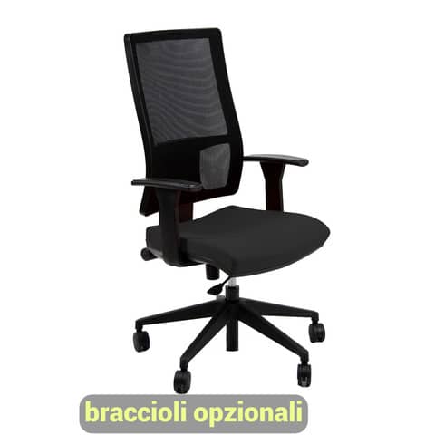 Sedia operativa girevole Unisit Nereide NDA schienale in rete - rivestimento