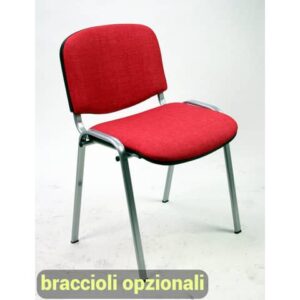 Sedia visitatore 4 gambe Unisit Dado D5C acciaio cromato - rivestimento eco