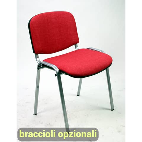 Sedia visitatore 4 gambe Unisit Dado D5C acciaio cromato - rivestimento eco