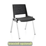 Sedia visitatore a 4 gambe Unisit Kentra KEC base cromo schienale traspirante PPL