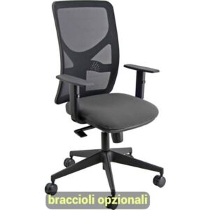 Sedia operativa girevole Unisit Pentagon Y10 PENA schienale in rete nero rivest.
