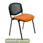 Sedia visitatore 4 gambe Unisit Dado D5N schienale in rete - rivestimento eco