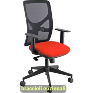 Sedia operativa girevole Unisit Pentagon Y10 PENA schienale in rete nero rivest.