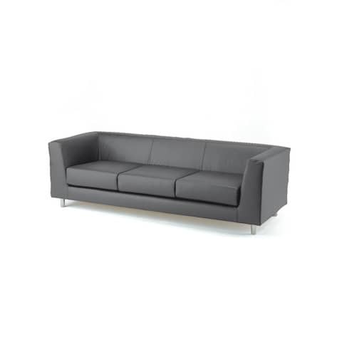 Divano attesa a 3 posti Unisit Quad QD3 schienale fisso - rivestimento tessuto