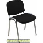 Sedia visitatore 4 gambe Unisit Dado D5G acciaio grigio - rivestimento ignifugo