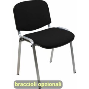 Sedia visitatore 4 gambe Unisit Dado D5G acciaio grigio - rivestimento ignifugo