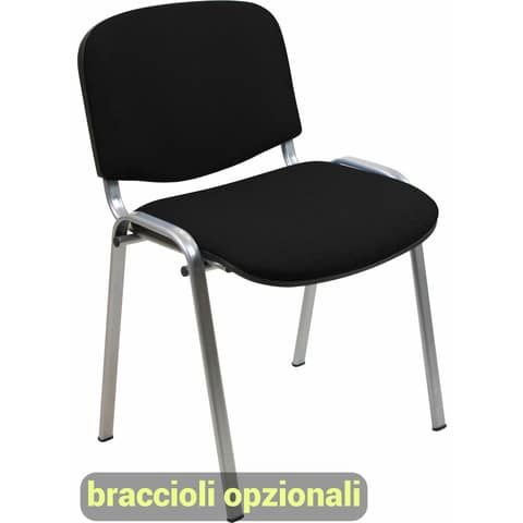 Sedia visitatore 4 gambe Unisit Dado D5G acciaio grigio - rivestimento ignifugo