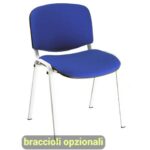 Sedia visitatore 4 gambe Unisit Dado D5B acciaio bianco - rivestimento ignifugo