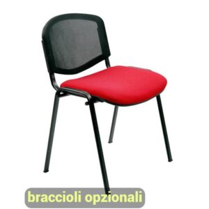 Sedia visitatore 4 gambe Unisit Dado D5N schienale in rete - rivestimento