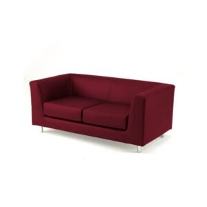 Unisit Quad QD2 2-seater waiting sofa with fixed back - fabric cover