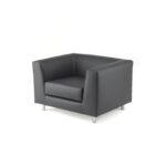 Unisit Quad QD1 1-seater waiting sofa with fixed back - fabric cover