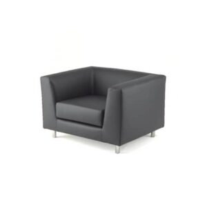 Unisit Quad QD1 1-seater waiting sofa with fixed back - fabric cover