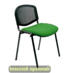 Sedia visitatore 4 gambe Unisit Dado D5N schienale in rete - rivestimento eco