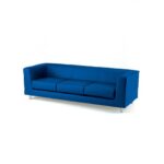 Unisit Quad QD3 3-seater waiting sofa with fixed back - fabric cover