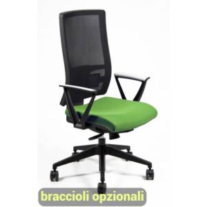 Sedia operativa girevole Unisit Nereide NDA schienale in rete - rivestimento Eco