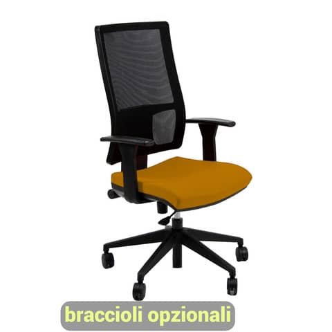 Sedia operativa girevole Unisit Nereide NDA schienale in rete - rivestimento Eco