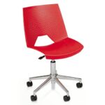 Sedia visitatore girevole Unisit Strike SKG schienale a rete - PPL rosso