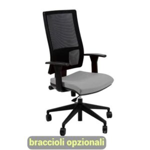 Sedia operativa girevole Unisit Nereide NDA schienale in rete - rivestimento Eco