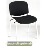 Sedia visitatore 4 gambe Unisit Dado D5B acciaio bianco - rivestimento eco