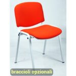 Sedia visitatore 4 gambe Unisit Dado D5B acciaio bianco - rivestimento eco