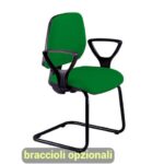 Sedia operativa visitatore Unisit Leda LDS Eco smart su slitta - rivestimento