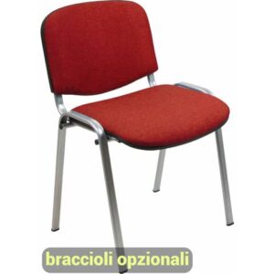 Sedia visitatore 4 gambe Unisit Dado D5G acciaio grigio - rivestimento ignifugo