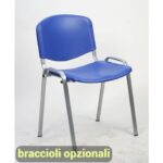 Sedia visitatore a 4 gambe Unisit Dado D5PC - struttura cromo - PPL blu -